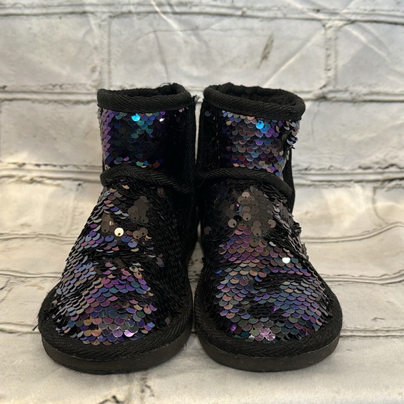 Sparkly sequin black boots Little Girls size 13 (#1 of 2) - Picture 2 of 6